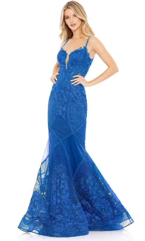 Elegant Styles Mac Duggal 79082R - Embroidered Lace Mermaid Gown