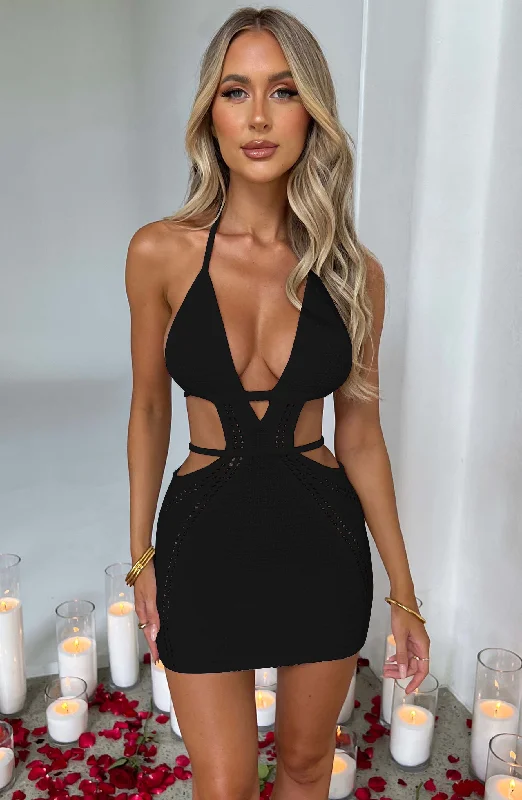 Trendy Boutiques Online Diane Hollow Out Halter Sexy Mini Dress