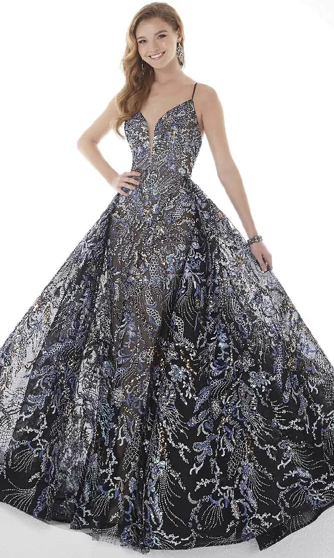 Relaxed Fashion Panoply - 14120 Sequin Embroidered Overskirt Gown