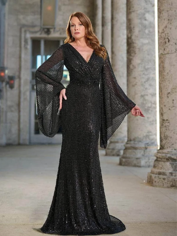 Chic Styles Christina Wu Eleganve 17183 - Kimono Sleeve Sequin Evening Gown