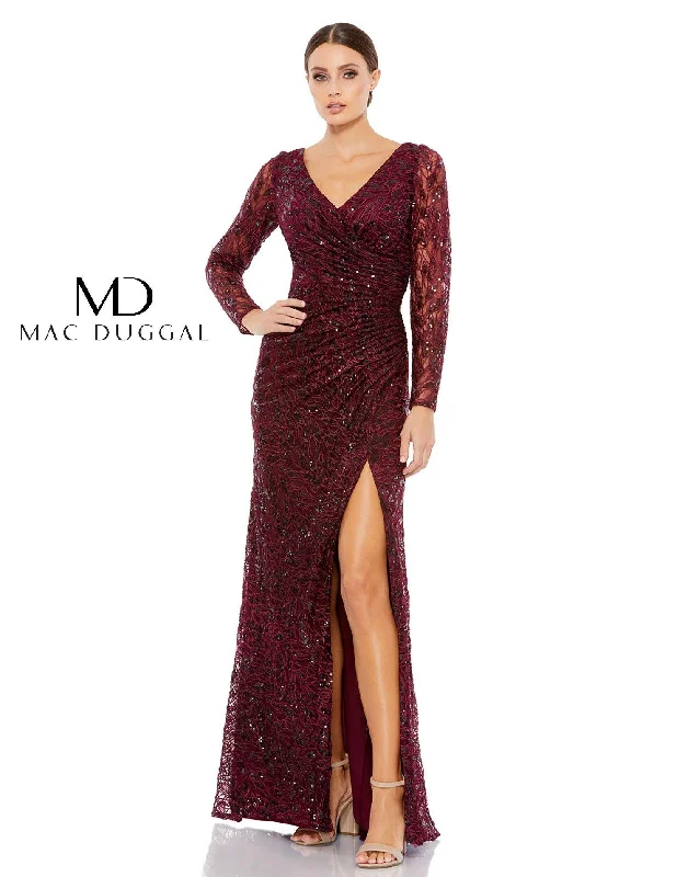 Urban Femme Streetwear Mac Duggal 12412 Long Sleeve Formal Evening Dress