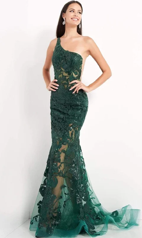 Latest Fashion for Women Jovani - 02895 One Shoulder Illusion Simple Prom Mermaid Gown