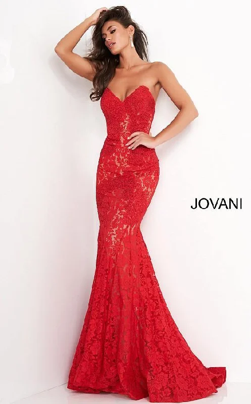 Casual Fashion for Women Jovani 37334 Prom Long Strapless Formal Lace Dress