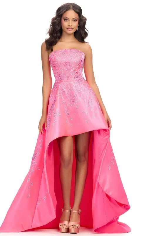 Trendsetting Threads Ashley Lauren 11734 - Embroidered Bodice High-Low Hem Prom Gown