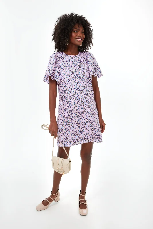 End of Season Sale Lilac Floral Viola Mini Dress