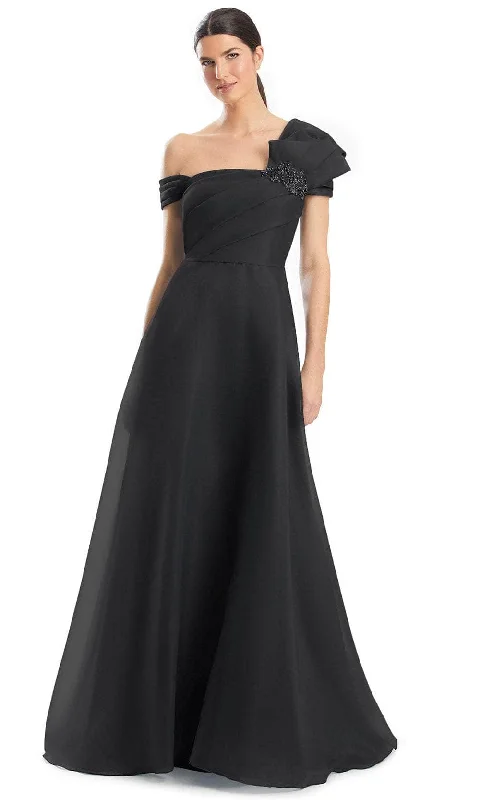 Relaxed Fit Women’s Fashion Alexander by Daymor 1985S24 - Pleated One-Sleeve Ballgown