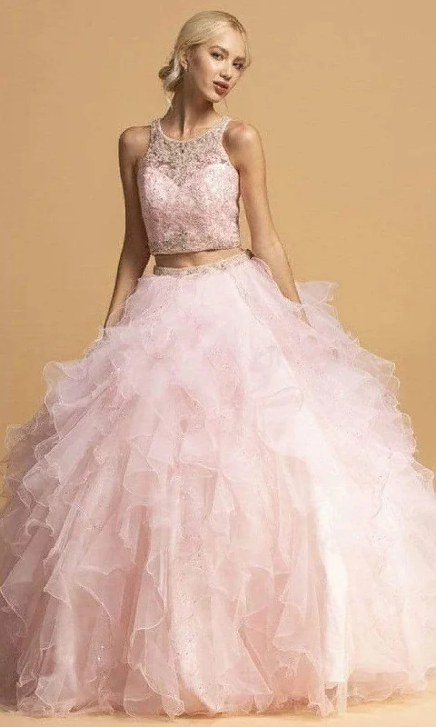 Clothing Online Aspeed Design - L2272 Illusion Jewel Sleeveless Ball Gown