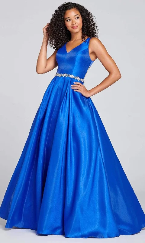 Sophisticated Style Colette for Mon Cheri - CL12131 Sleek Bejeweled Waist Modest Prom A-Line Gown