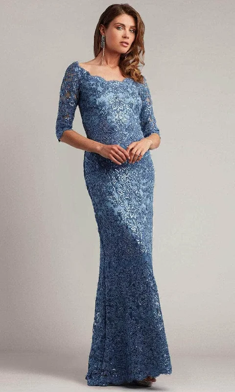 Premium Fabrics Tadashi Shoji BMN18236L - Liem Off-The-Shoulder Sequin Gown