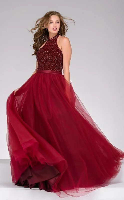 Timeless Elegance Redefined Jovani 47001 Radiant Halter Long Prom Dress