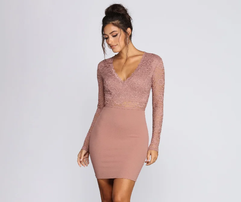 Unleash Your Trendy Side Sweet Babe Laced Mini Dress