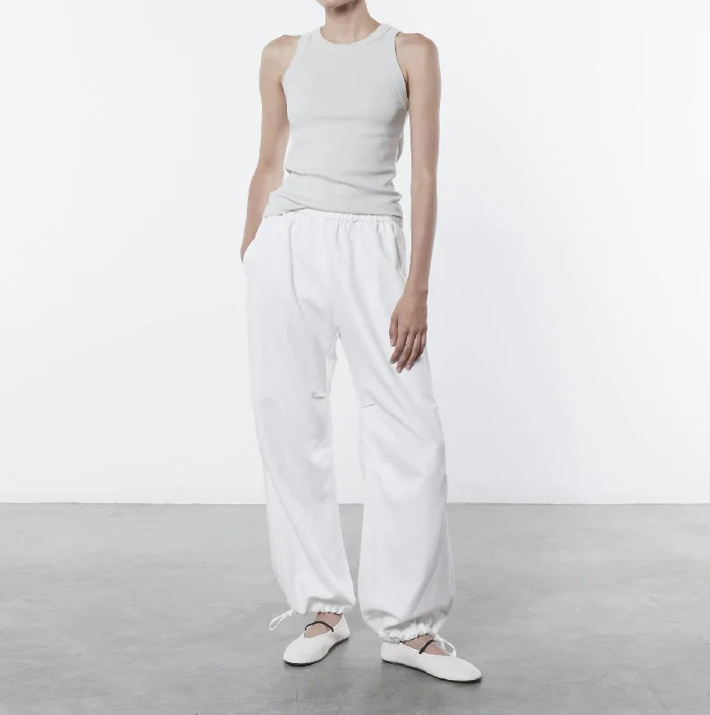 Glamorous Evening Wear Twill Flight Pant In Off White