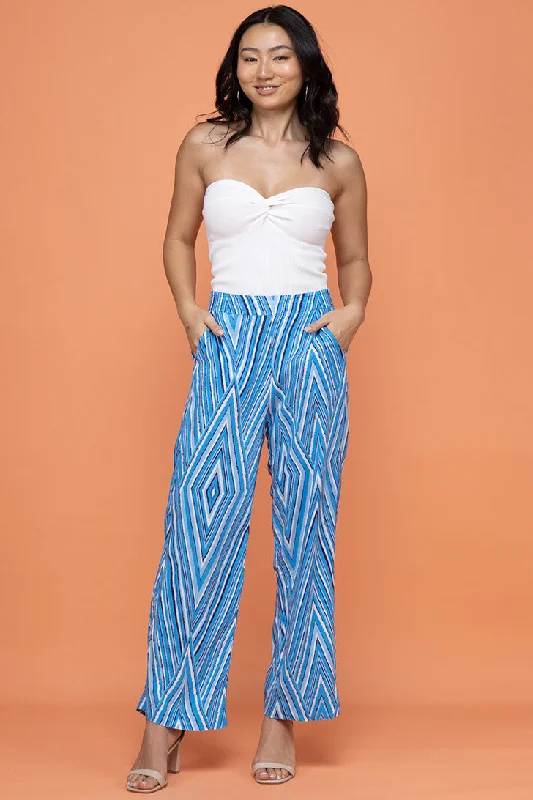 Holiday Glam FINAL SALE | Lucille Pants Mimi Print Blue