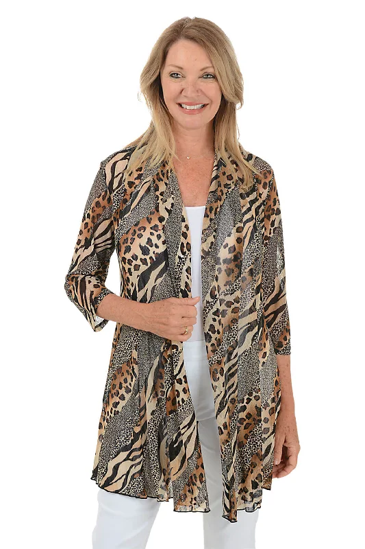 Holiday Special Offers Wild Side Mesh Cardigan