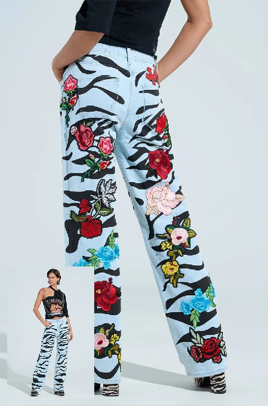 Everyday Women’s Fashion Trends SLEEPING WITH ROSES DENIM PANT