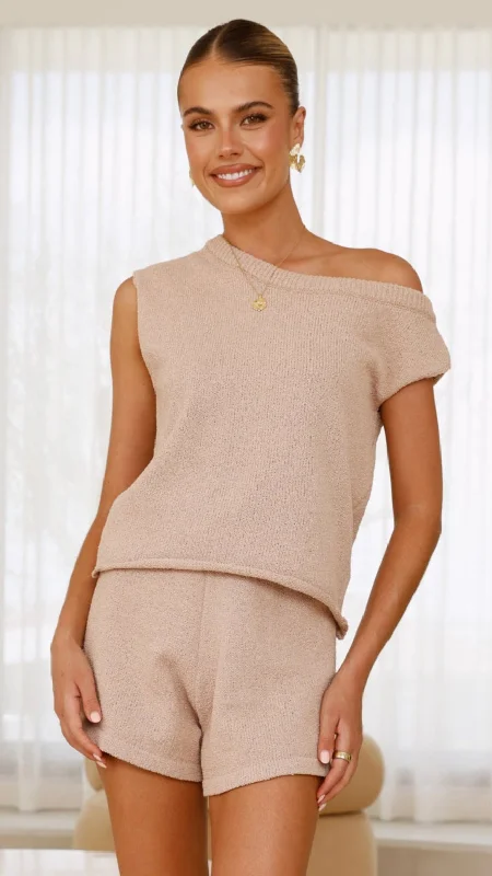 The Latest Fashion Trends Robin Off Shoulder Top - Taupe