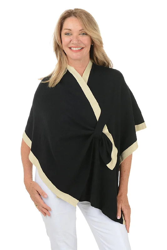 Seasonal Sale Gold Trim Keyhole Knit Wrap