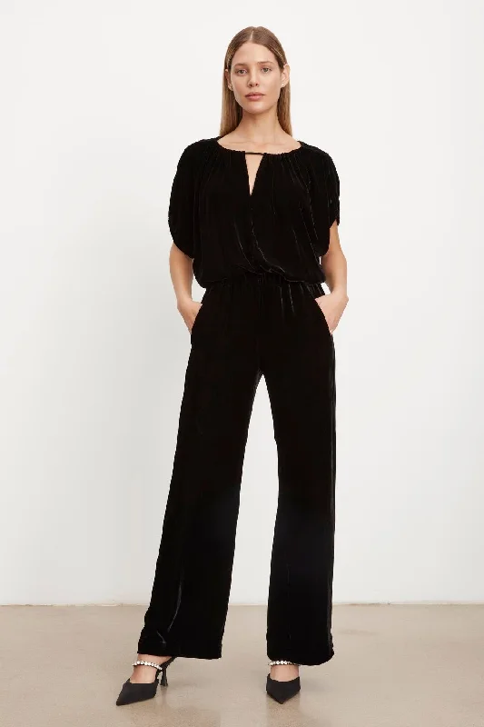 Sporty Streetwear FRIDA SILK VELVET WIDE LEG PANT