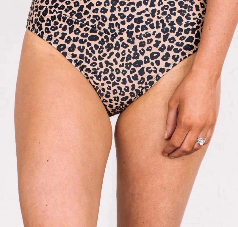 New Arrival Discounts Fun In The Sun Swim Bottoms In Natural Leopard Print