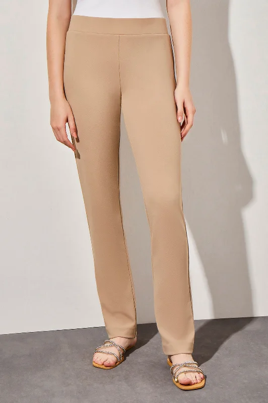 Chic & Cozy Collection Stretch Deco Crepe Straight-Leg Pants