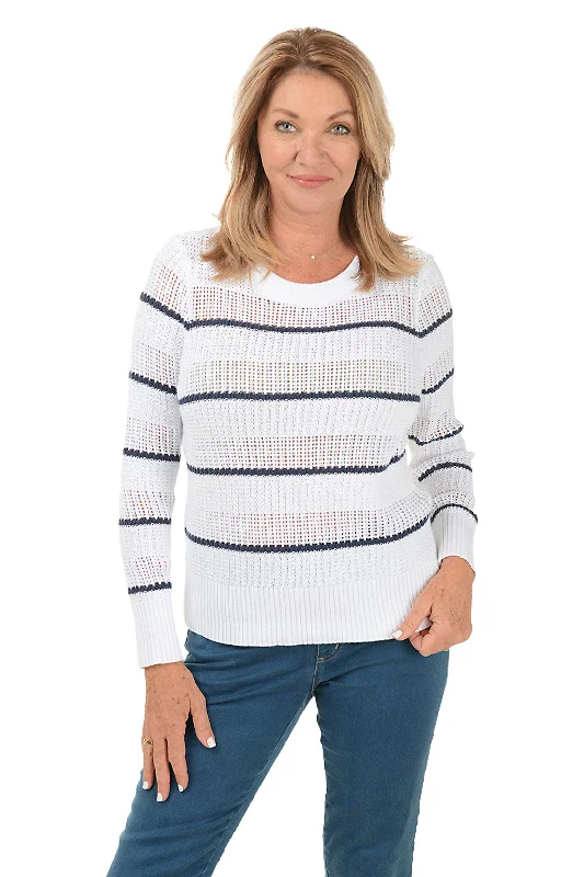 Versatile Wardrobe Essentials Striped Cotton Long Sleeve Sweater