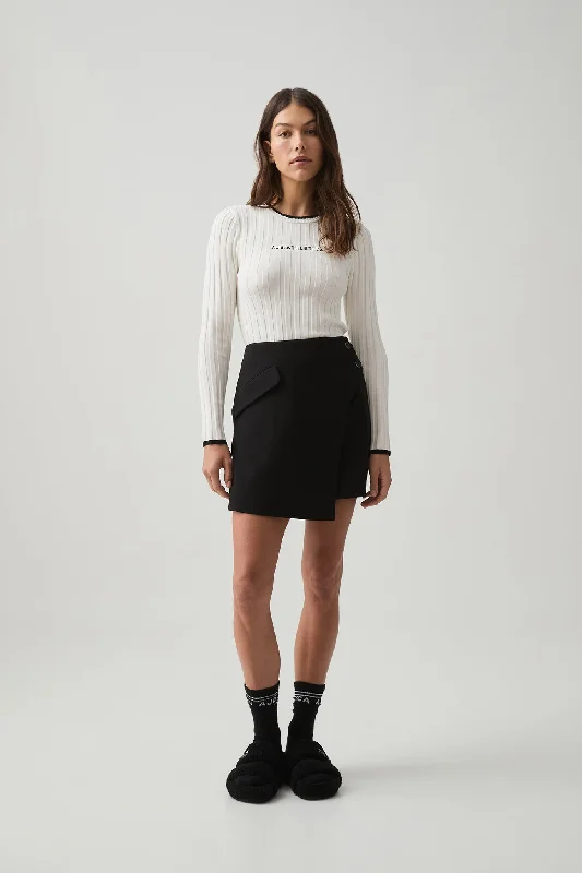 Crazy Discounts, Hurry Up Contrast Long Sleeve Rib Knit Top 438