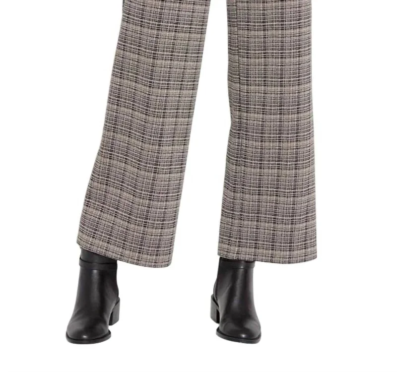 Casual Chic for Women Erin Hi Waist Wide Leg Ponte Pant In Opposites Attract Plaid