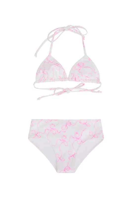 New Arrival Discount Girls Finnie Bow Print Bikini