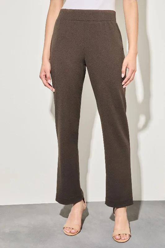 Seasonal Fashion Stretch Deco Crepe Straight-Leg Ankle Pants