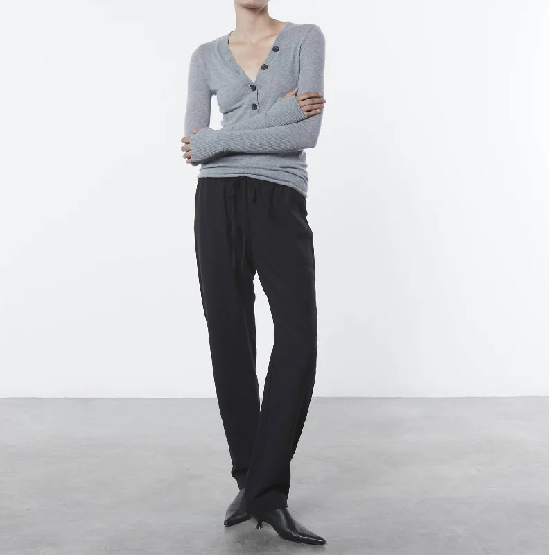 Casual Chic Clothing Twill Easy Pant In Black