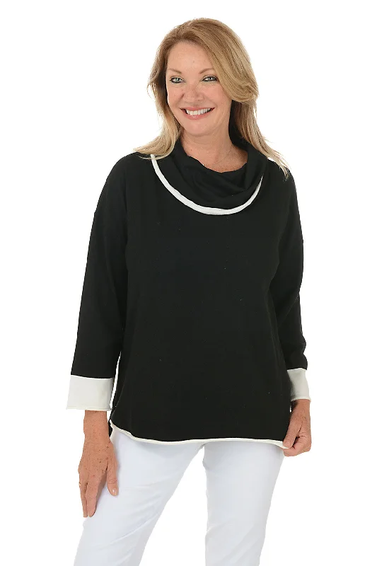 Glamorous Evening Wear Contrast Trim Cowl Neck Sweater