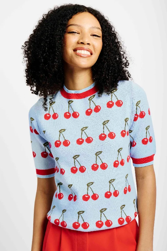 High End Women's Wear The Short Sleeve Jumper with Cherries