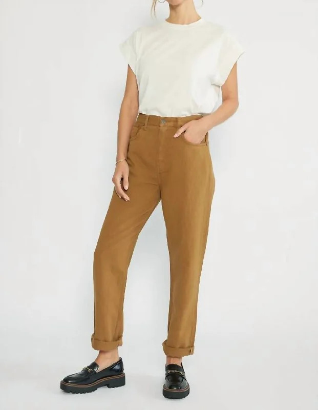 Women's Clothing Brands Bryce Pinch Waist Boyfriend Pant In Tapenade