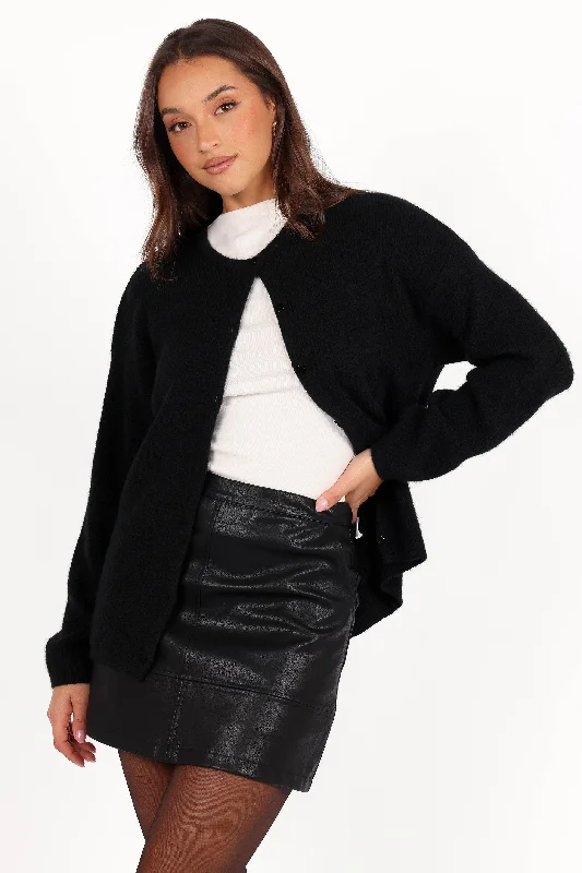 Runway Inspired Wear Astor Classic Button Up Cardigan - Black