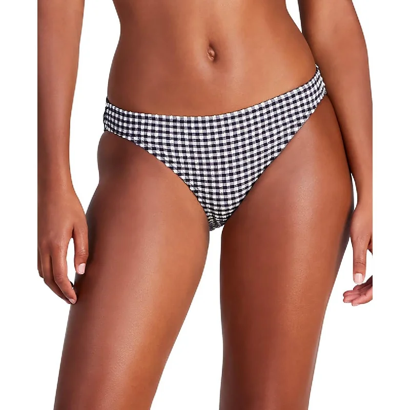 Best Clearance Sales Right Now Womens Check Print Hipster Swim Bottom Separates