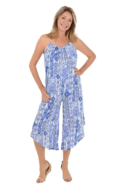 Women's Clothing Sale Online Batik Wide Leg Jumpsuit