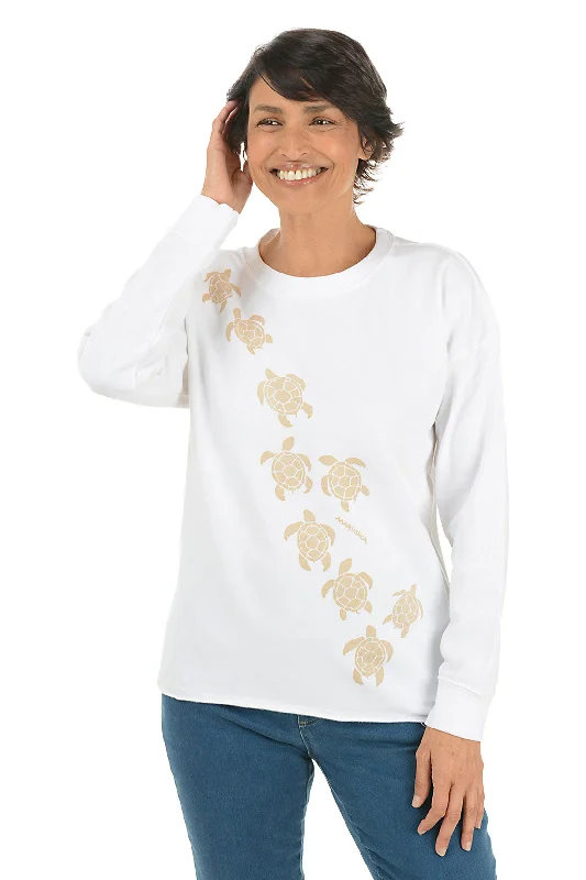 Trendy Threads Khaki Sea Turtle Drop Shoulder Sweatshirt