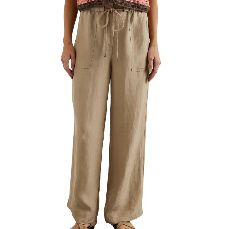 Eclectic Style Wardrobe Ryan Straigh Leg Pants In Safari