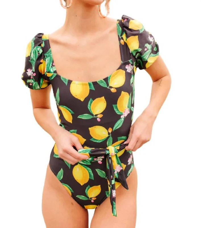 Stylish Savings Lemon Drop Swimsuit In Lemons