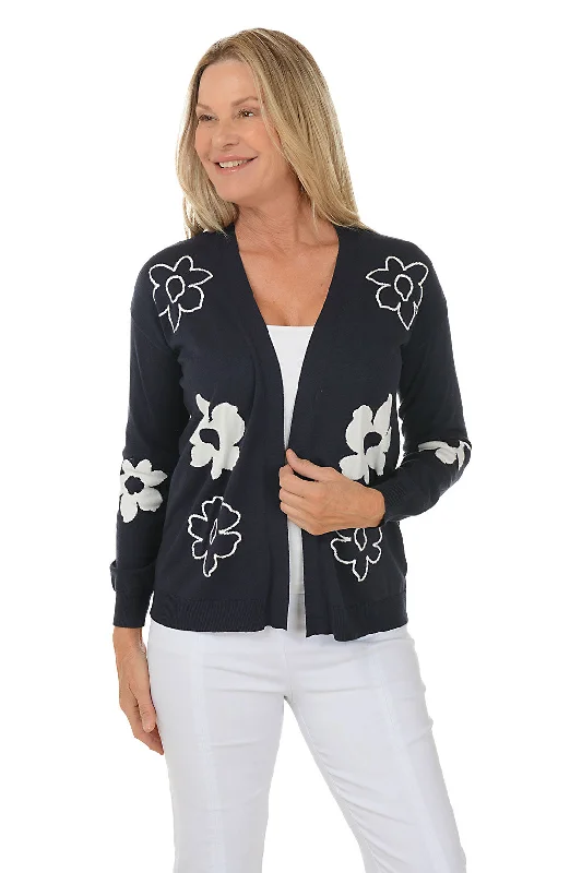 Redefining Women's Style Floral Long Dolman Sleeve Open Cardigan