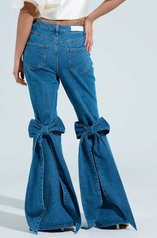 Don't Miss Out ALL TIED UP BOW FLARE JEANS