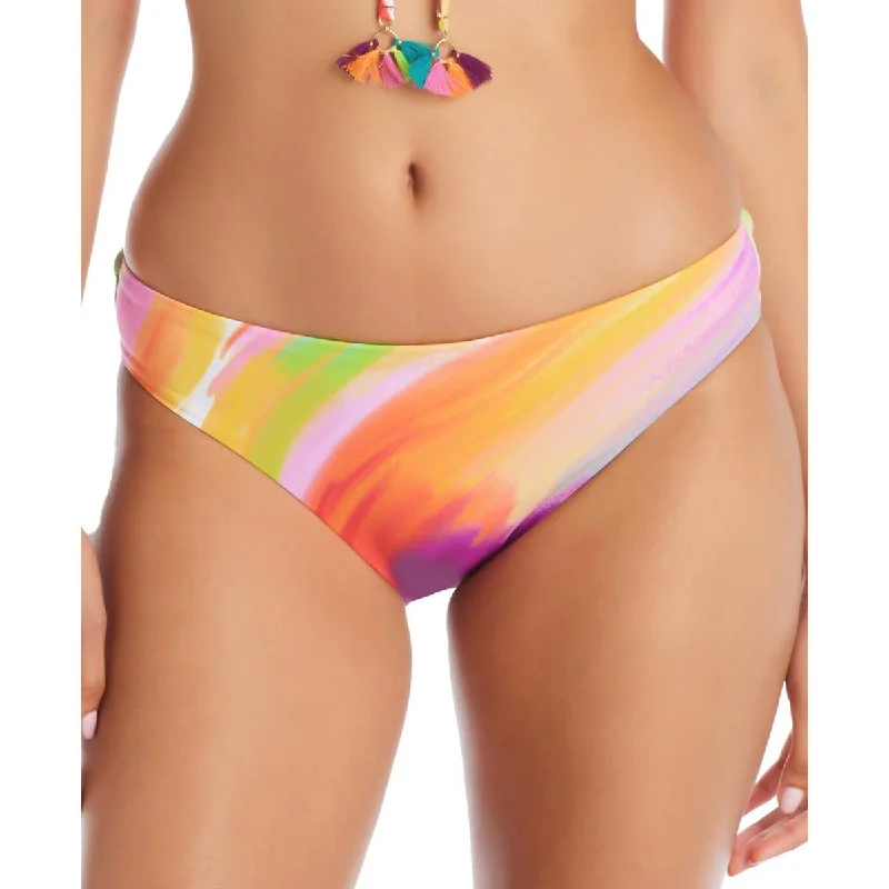 Outlet Clothing Womens Ruched Printed Swim Bottom Separates