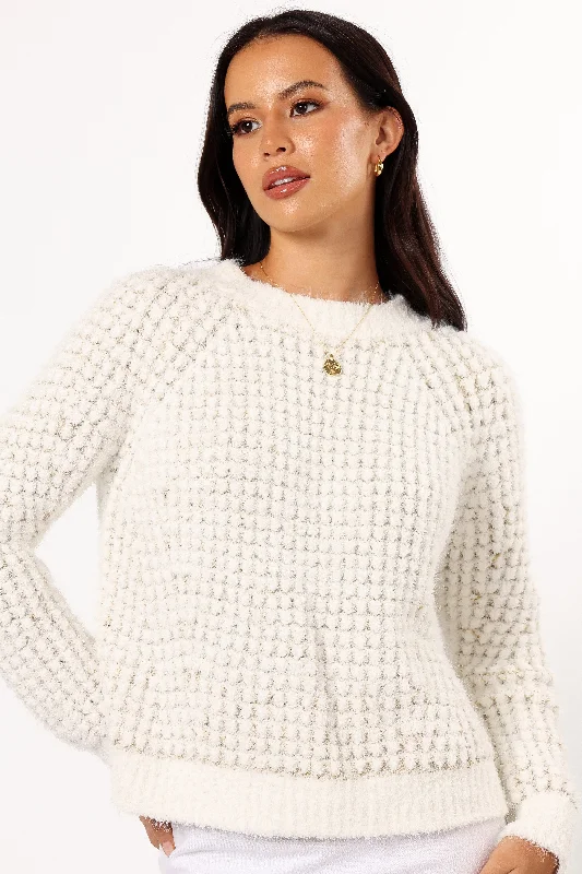 Step Ahead, Lead The Trend Willa Knit Sweater - White