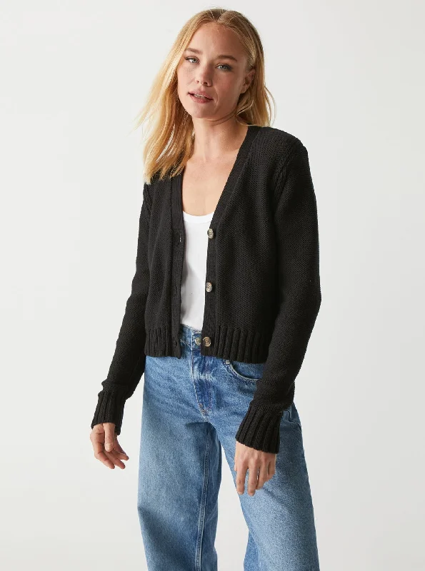 Trendy Styles Fran Cropped Cardigan - Black