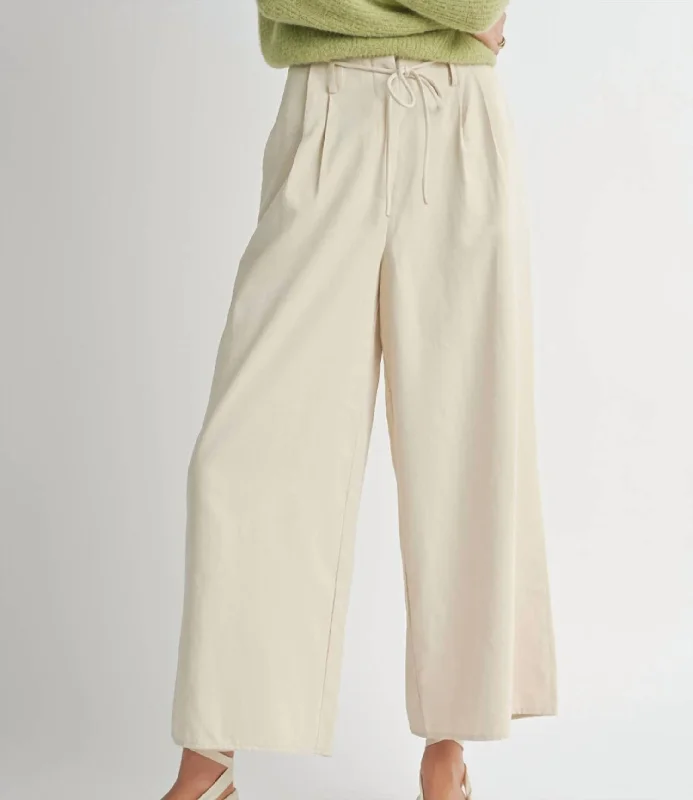 High-End Women’s Apparel Past Midnight Wide Leg Pants In Cream