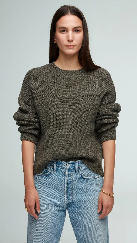 Bundle Offer Chunky Ribbed Sweater in Merino Wool | Olive