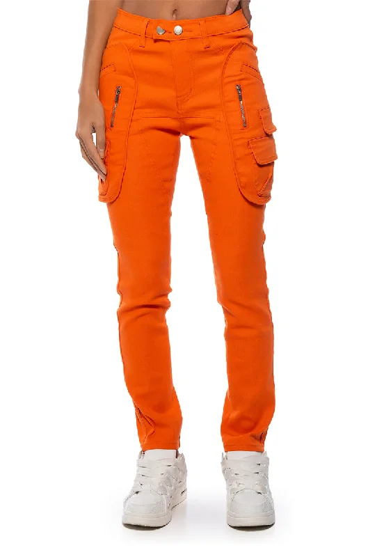 Cutting Edge Fashion GO HARD CARGO POCKET SKINNY LEG PANT