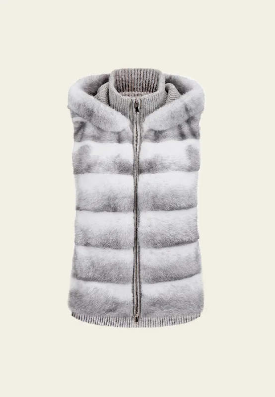 Explore What's New Knitted Hoodie Fur-panelled Gilet