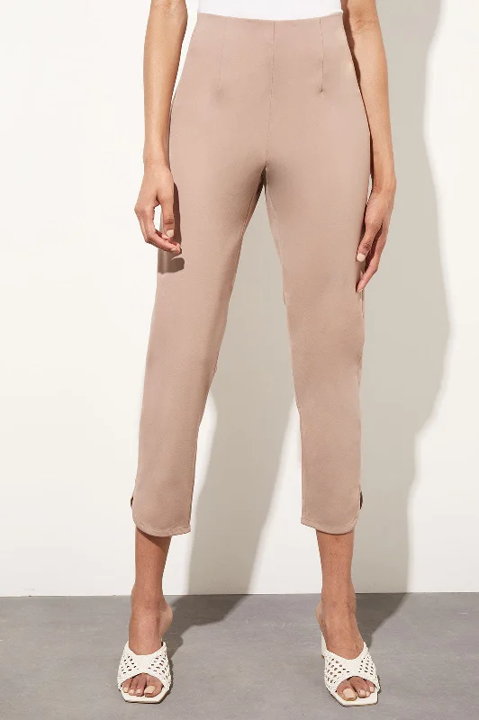 Chic Styles Stretch Ponte Straight-Leg Ankle Pants