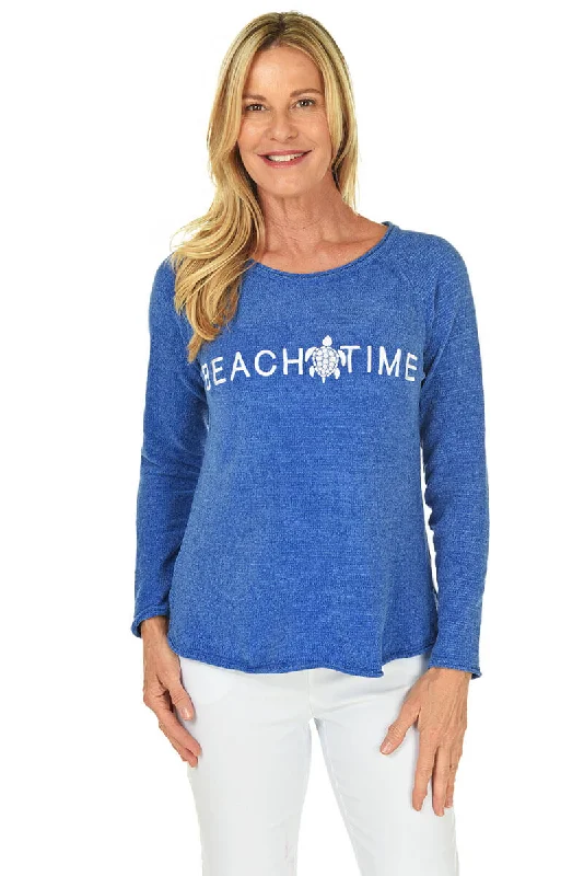 Chic Wardrobe Essentials Beach Time Embroidered Chenille Sweater